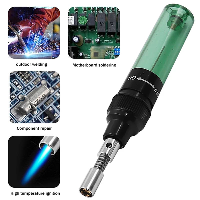 New Portable Soldering Iron Kit 1300 Celsius Welding Pen Burner Blow Torch Gas Soldering Iron Cordless Butane Tip Tool