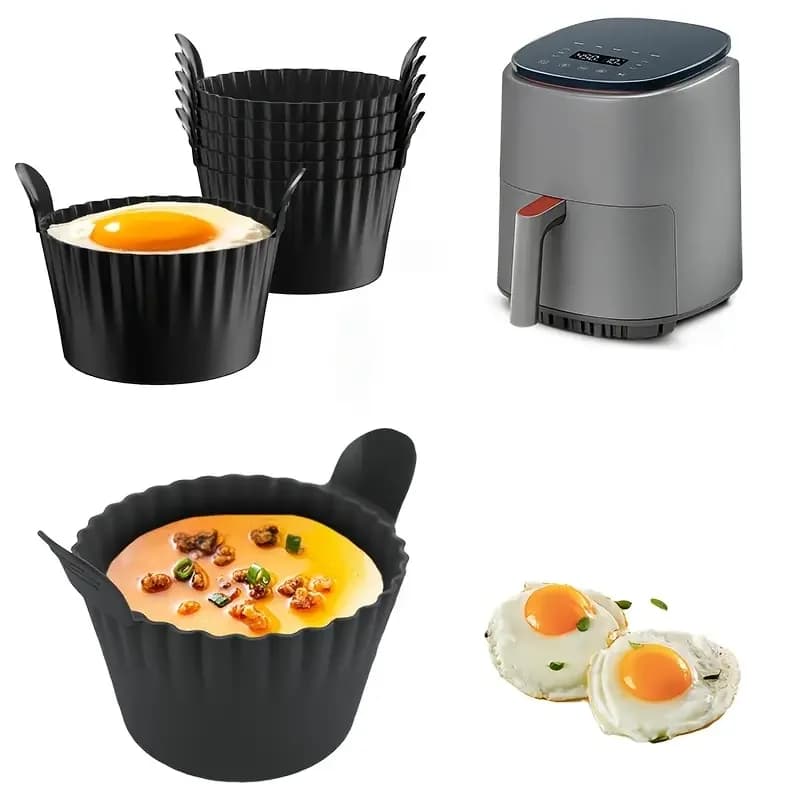 Reusable silicone oven molds, non-stick molds for muffins and cupcakes with double handle, without BPA, mini round dies for cupcakes from air fryer.
