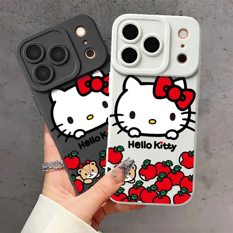 Cute Sanrio Hello Kitty Case for Apple iPhone 17 Pro Max 11 13 14 15 Pro Air 12 Plus 16 TPU Phone Cover