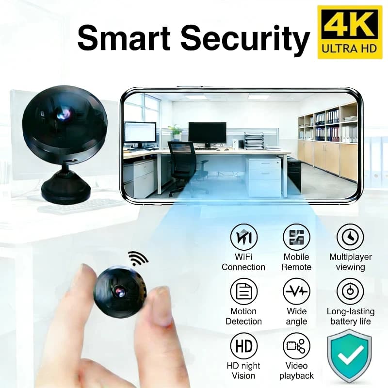 Telecamera di Sicurezza WiFi Wireless 1080P HD con Visione Notturna, Rilevamento Movimento, Batteria Ricaricabile, Facile Installazione e Controllo tramite App per la Sicurezza Domestica