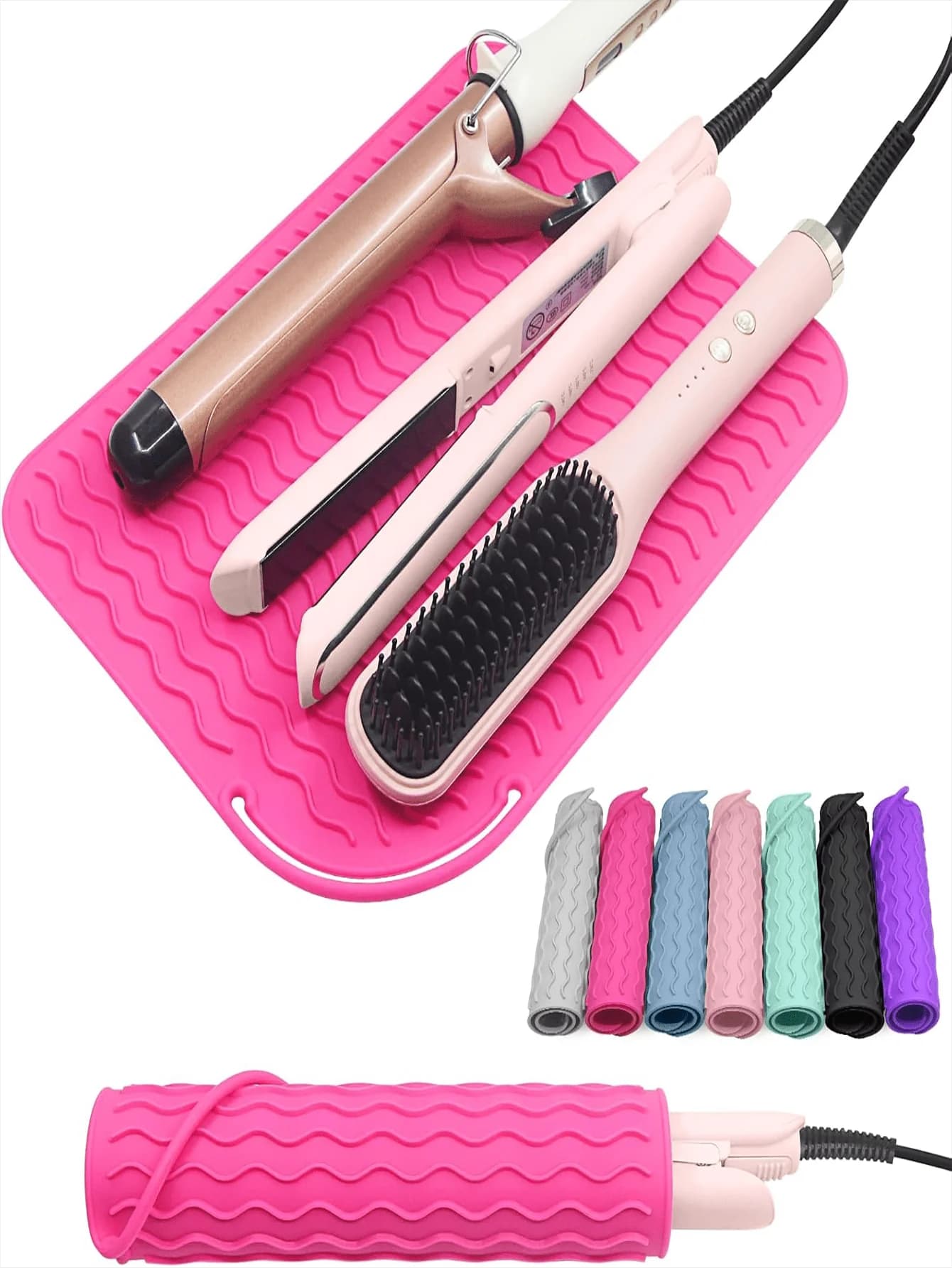 Portable Heat Resistant Silicone Bearing, Hair Plate, Insulating Iron Bearing, Non-slip and Heat Resistant Bearing