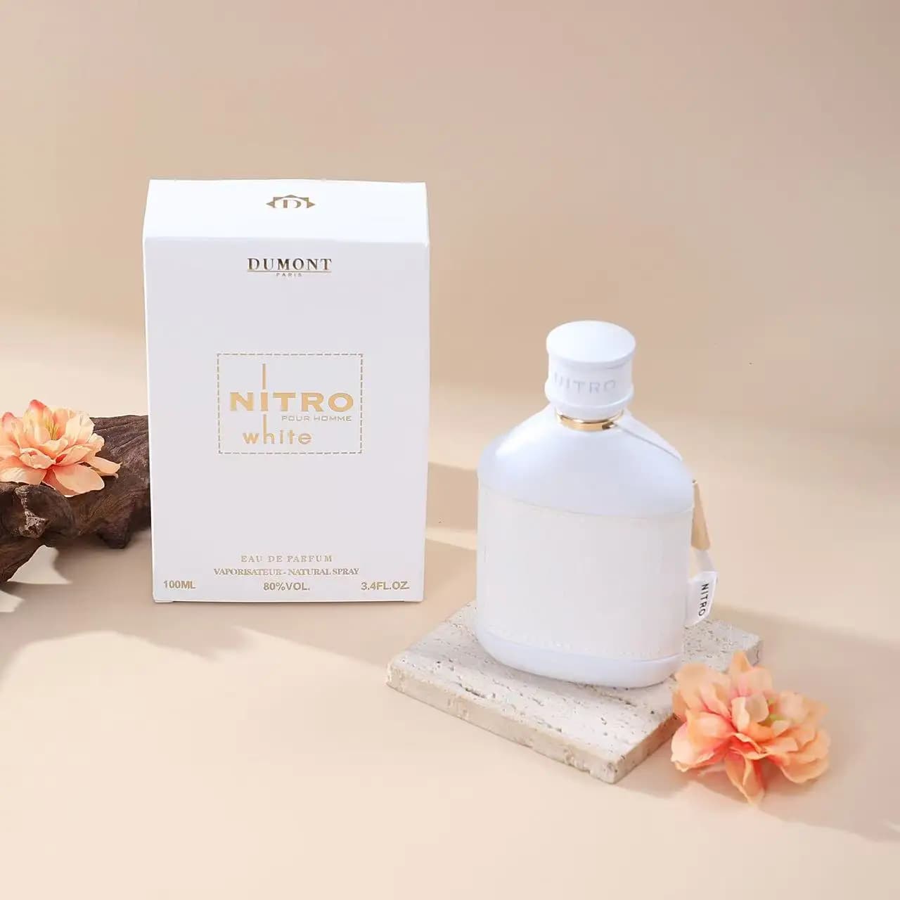 NITRO White by Dumont Fragrance for Men: 3.4 FL OZ Design Premium, Long-Term Aroma for Daily Use