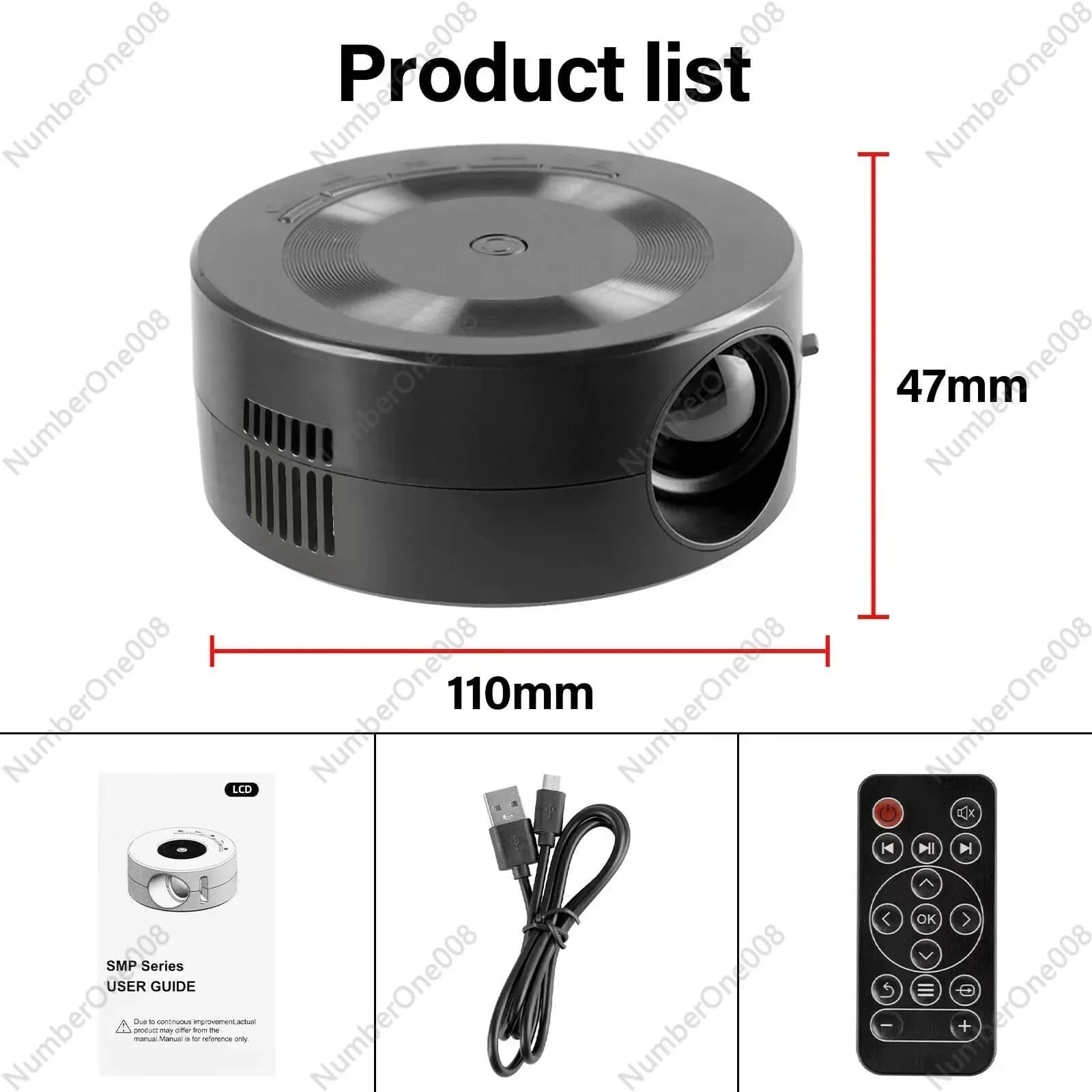 Proiettore Yt200 per uso domestico Mini proiettore portatile in miniatura