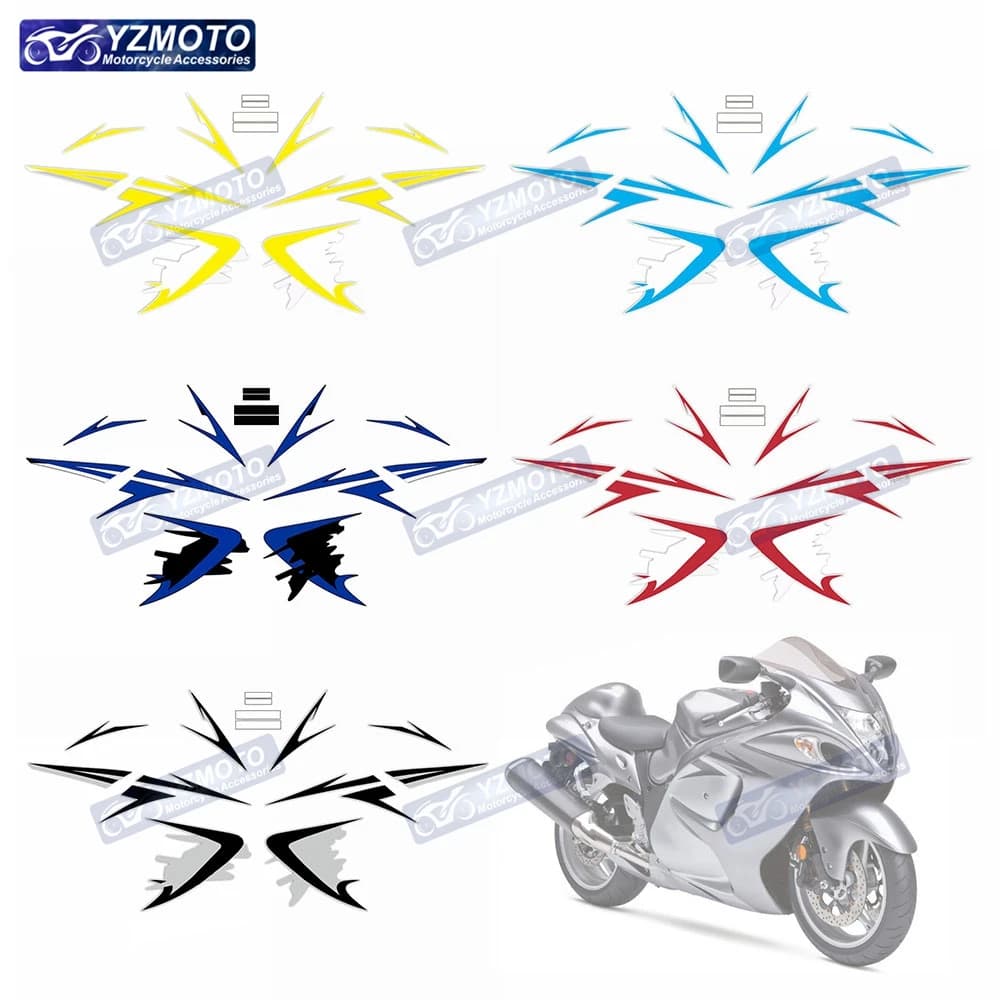 For Suzuki Hayabusa GSXR1300 GSXR 1300 2008 2009 2010 2011 2012 Motorcycle Full Fairing Reflective Waterproof Decal Stickers Kit