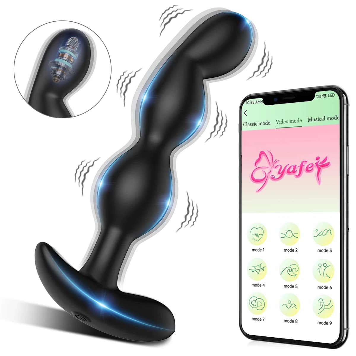 APP Controllo Anal Plug Vibratore Gay Anal Bead Butt Plug Stimolatore Masturbazione Penetrazione Butt Vibrazione Uomini Donne Coppie Giocattoli