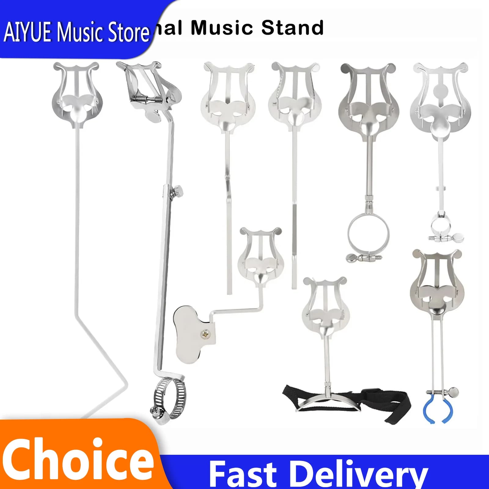 IRIN Music Stand Flute Trumpet Clarinet Winds Saxophone Baritone Portable Marching Sheet Music Stands Beginner Practice Parts