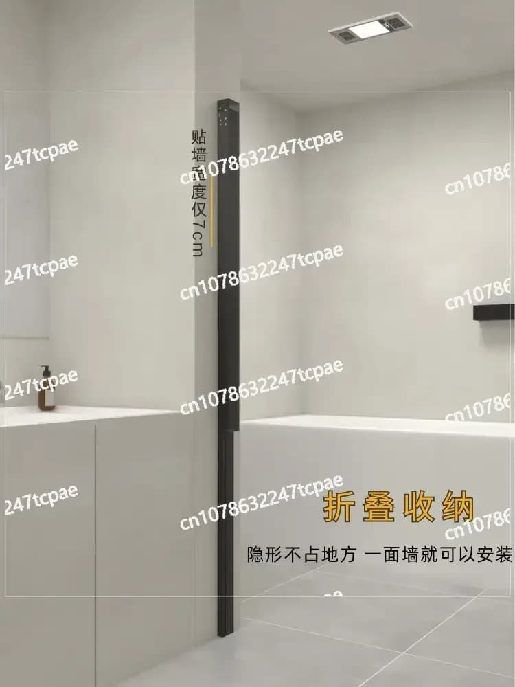 Tenda da doccia pieghevole invisibile, divisorio per doccia, bagno, separazione asciutta e bagnata, doccia domestica, impermeabile