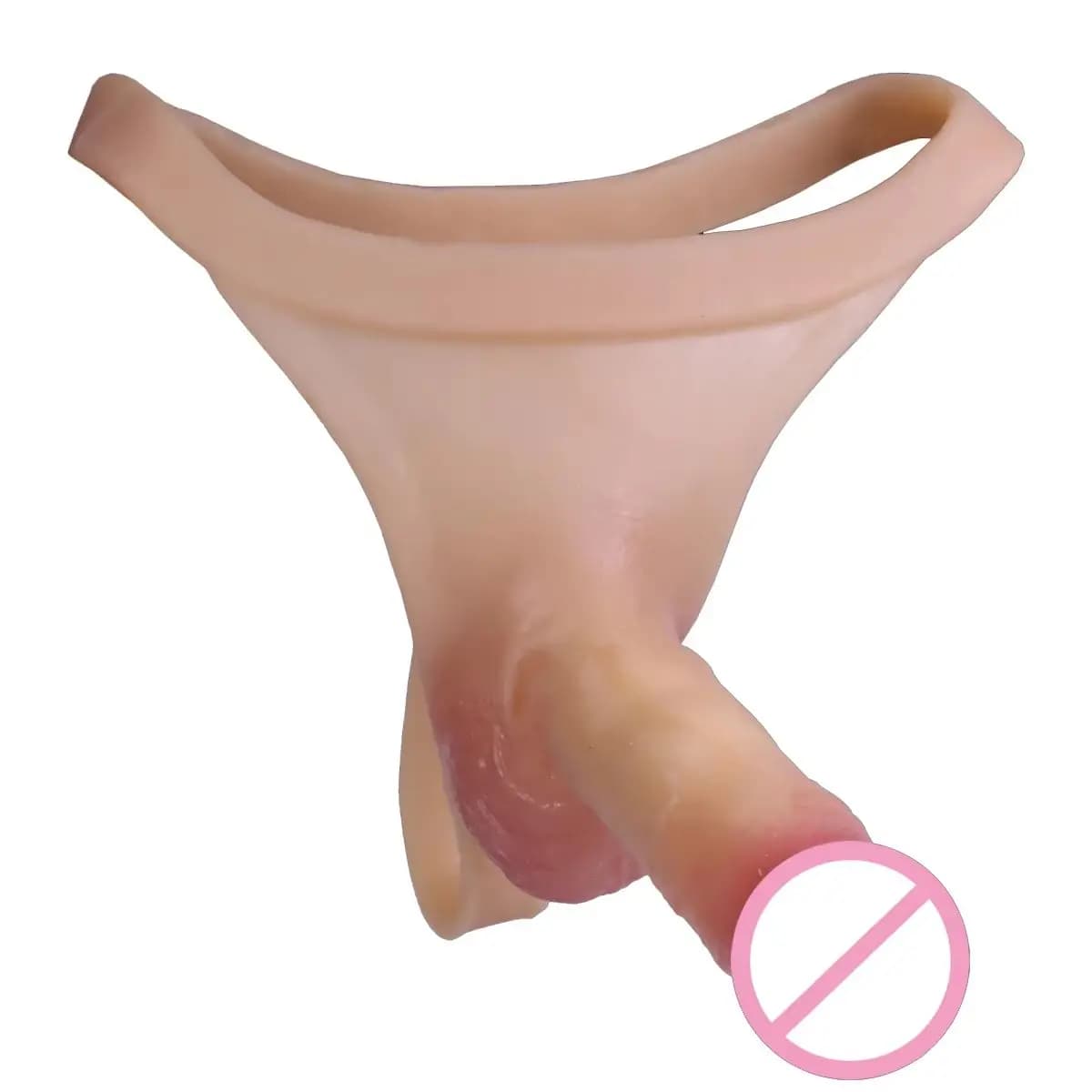 Strap-On Penis Sleeve Solid hollow chastity belt Man Soft Silicone Dildo Penis Enlargement Delayed Ejaculation Condom Cock rings