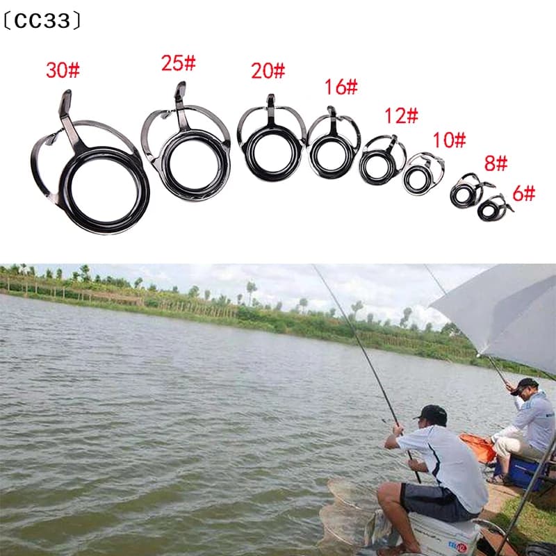 Kit di riparazione da 8 pezzi per canne da pesca, anelli guida per la creazione e la riparazione di canne da pesca〔CC33〕