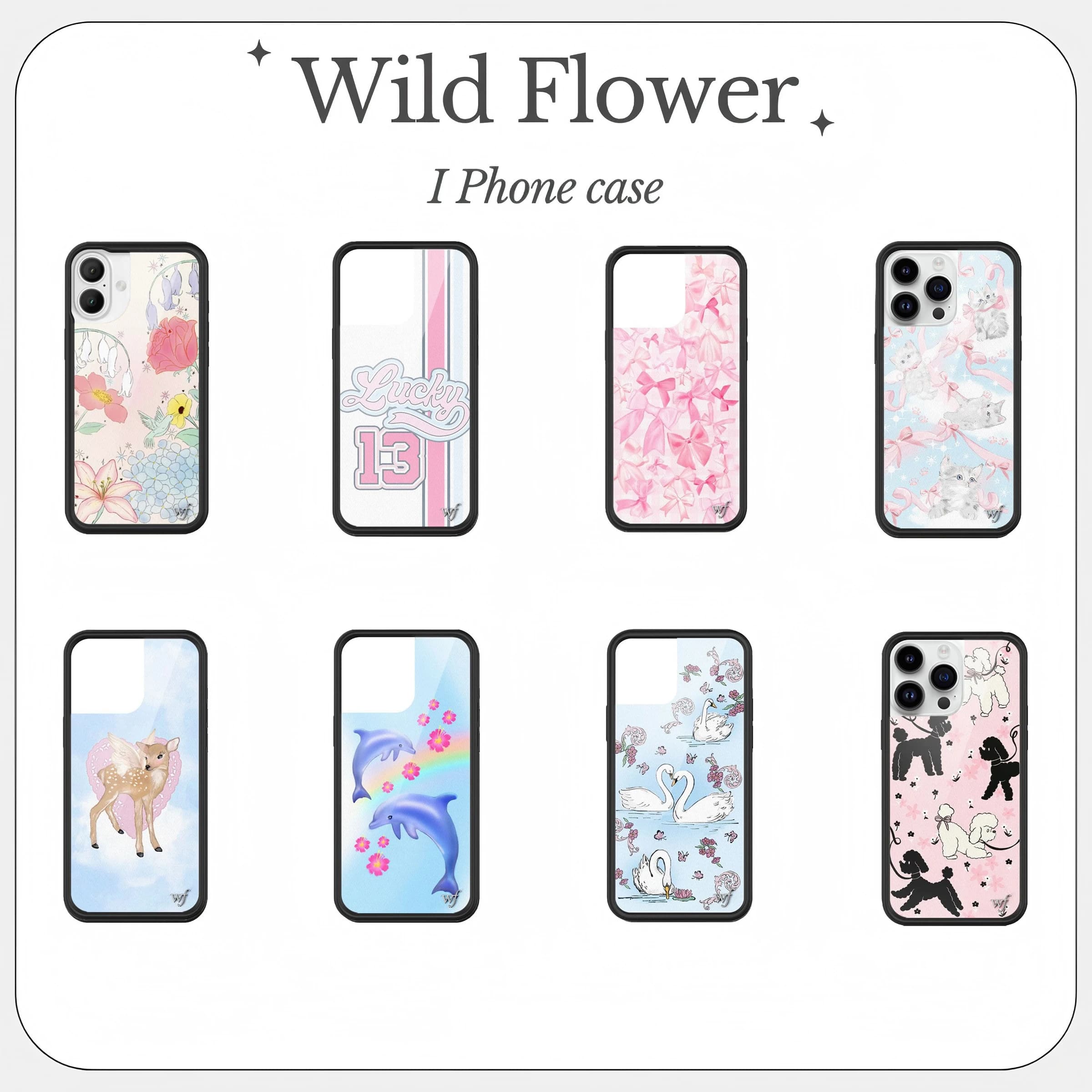 Custodia per telefono farfalla Wildflower 3D Ins per iPhone 16 15 14 13 12 Pro Max Plus 16pro 15pro WF Cover simpatico cartone animato Funda