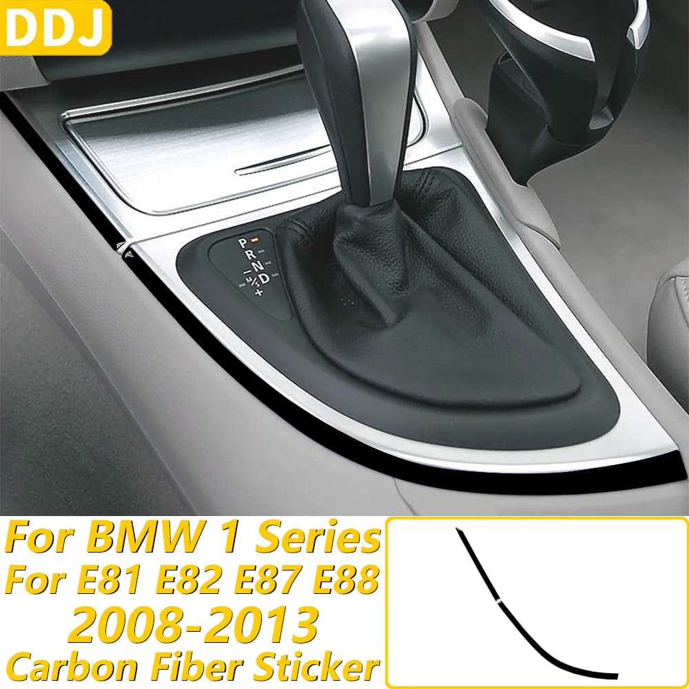 For BMW 1 Series E81 E82 E87 E88 2008-2013 Piano Black Central Gear Shift Side Panel Cover Trim Strips Car Accessories Sticker