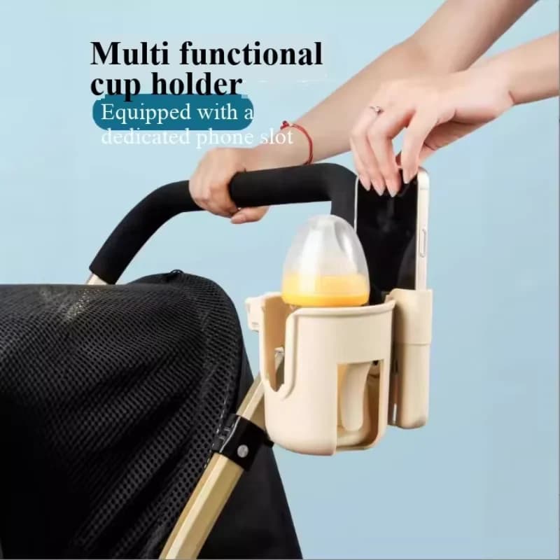 Portabicchieri 2-in-1 per passeggino, porta cellulare e supporto per tazza di acqua/latte per bambini, accessori per passeggino