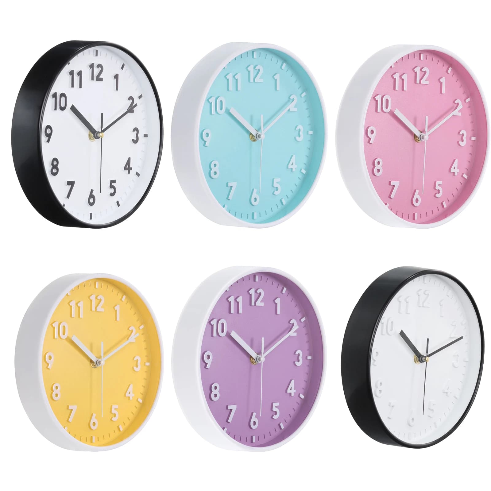 8 Inch 3D Wall Clock Silent Round Quartz Wall Clock Without Ticking For Living Room Office Furniture