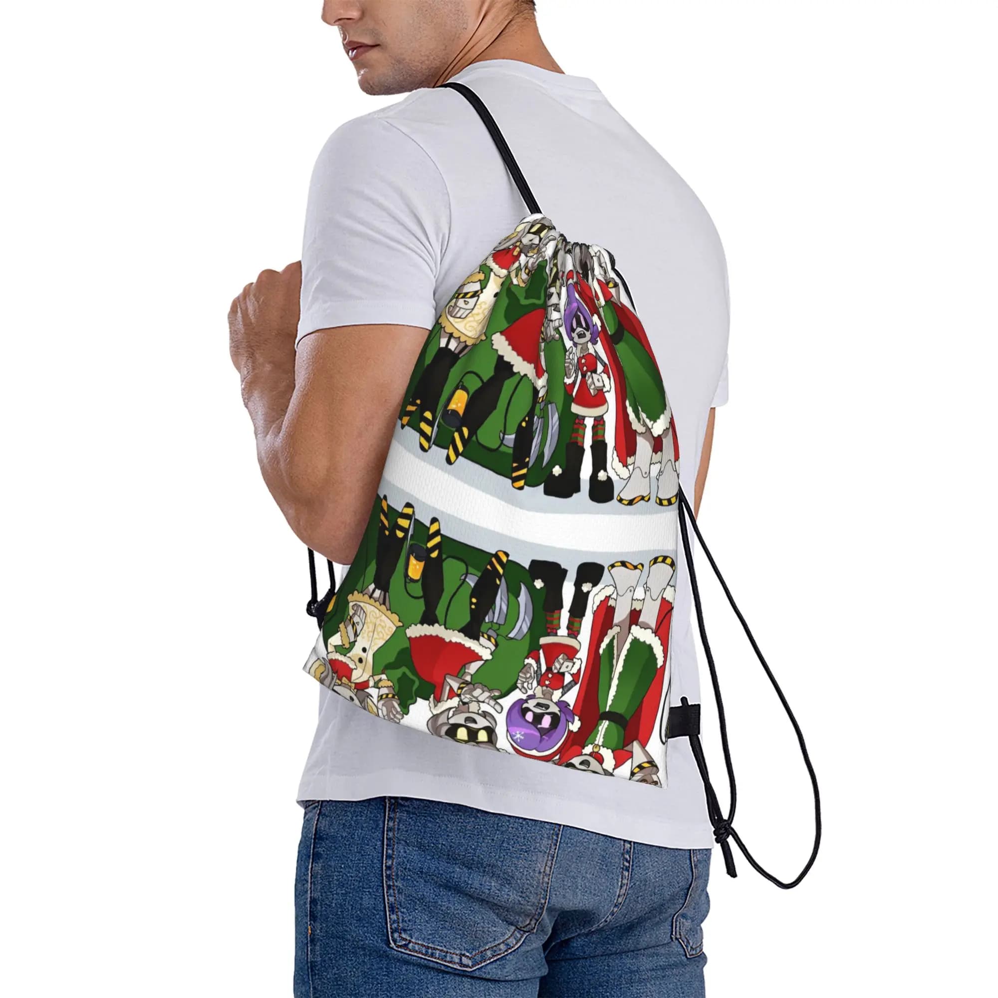A MURDER Drones christmas-bayingimg Drawstring Bag Foldable YSK Fashion Backpacks Sports Sackpack String Bags For Couple