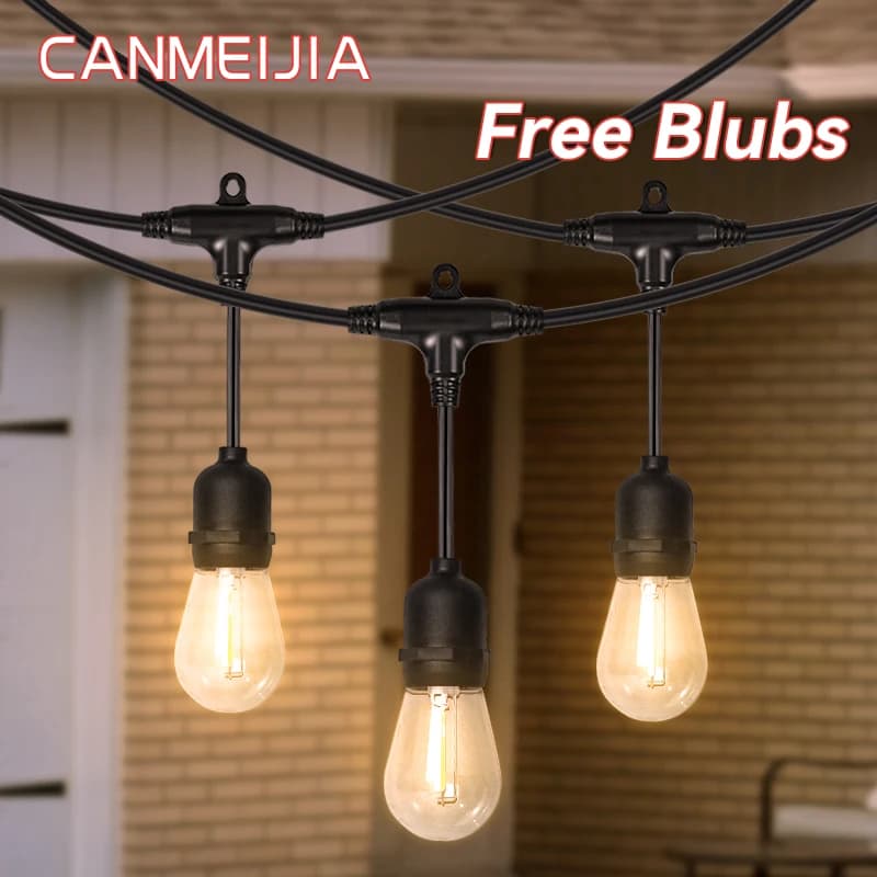 Lampadine a LED Stringhe di illuminazione E27 Lucine a sfera Luci esterne impermeabili per giardino Campeggio Decorazioni per feste String Light Blubs 220V