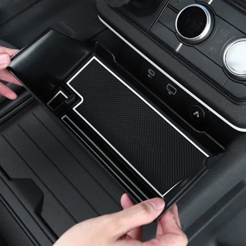 Auto Console Centrale Bracciolo Scatola di Immagazzinaggio Organizer Vassoio Accessori Auto Interni 2020-2024 Per Land Rover Per Defender 90 110