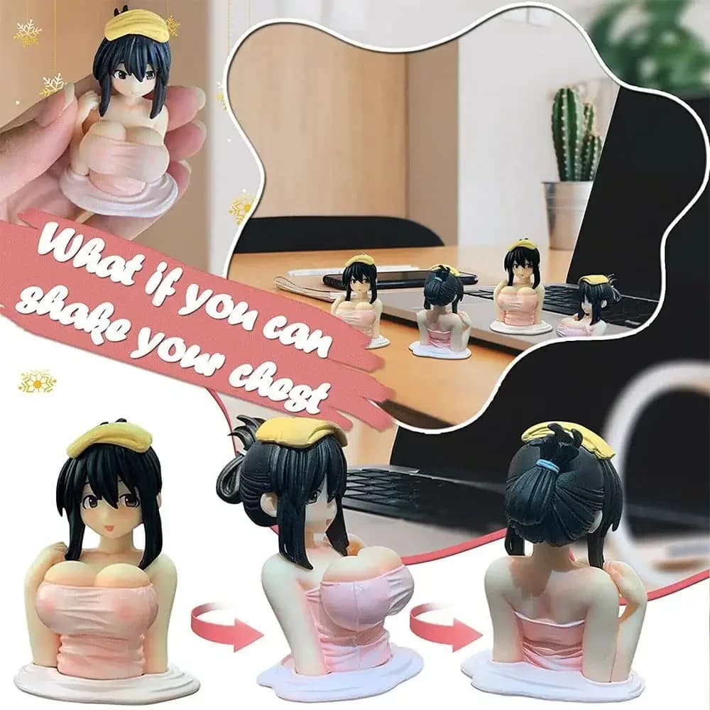 1/2 pezzi supporto per telefono per auto bikini spiaggia ragazza cartone animato anime carino Kanako petto agitando ornamenti cruscotto auto decorazione interna
