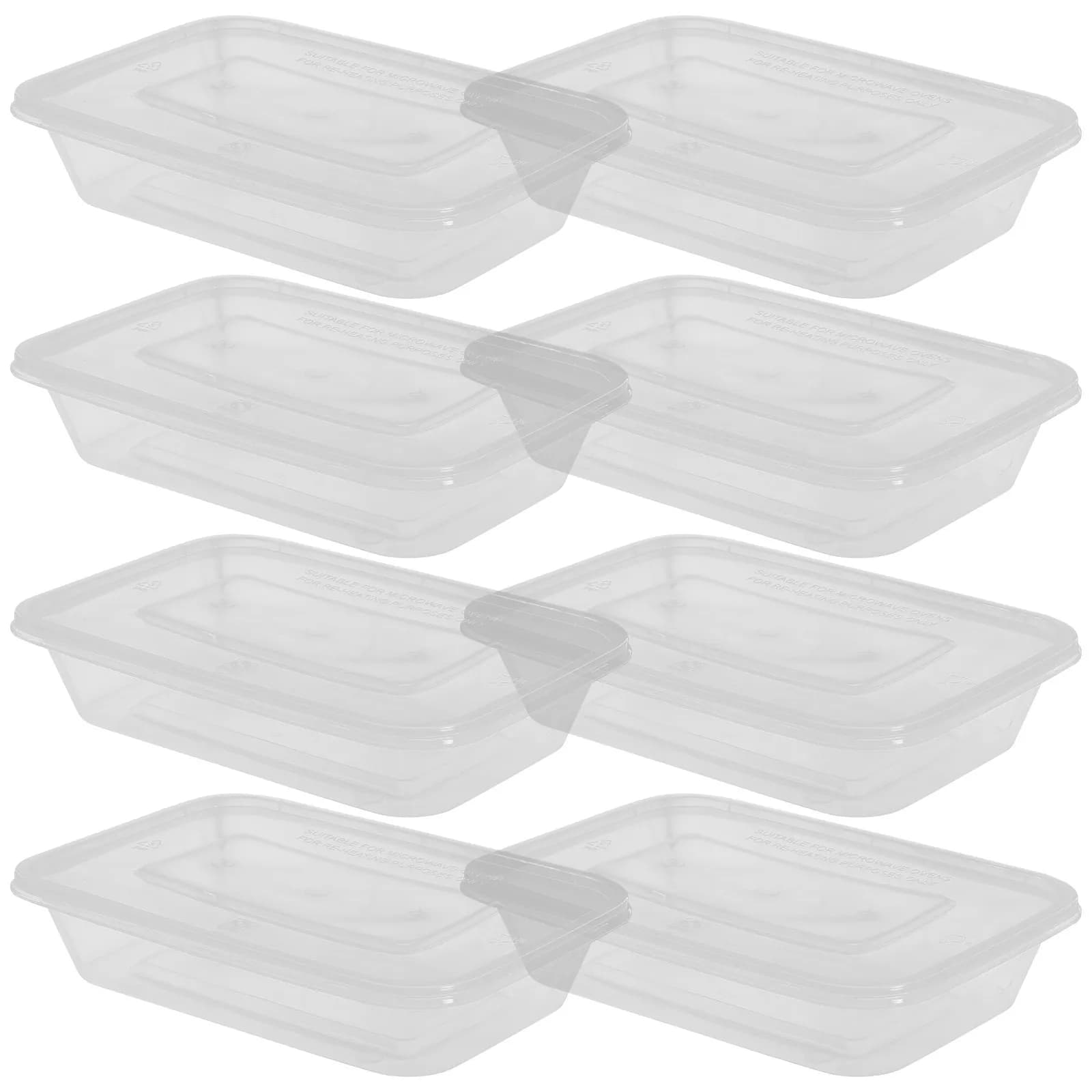25Pcs Clear Plastic Microwave Food Boxes Meal Prep Containers Lids Leakproof Portable Lunch Box Bento Prep Bento Box
