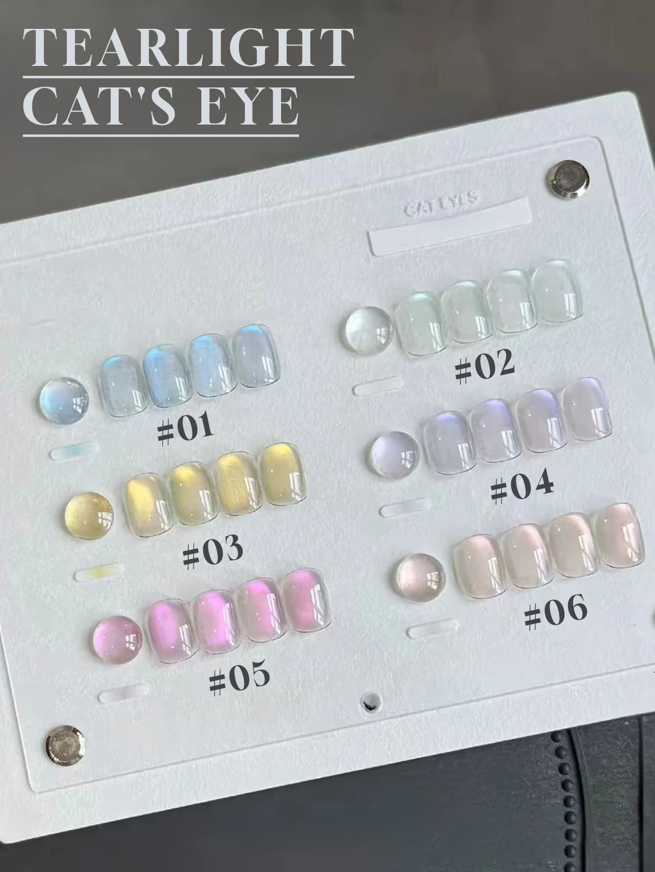 12ml Soft Tearlight Glitter Cat Eye Gel Polish 6 Colors Holographic Magnetic UV Gel Soak Off Long Lasting for Daily Manicure