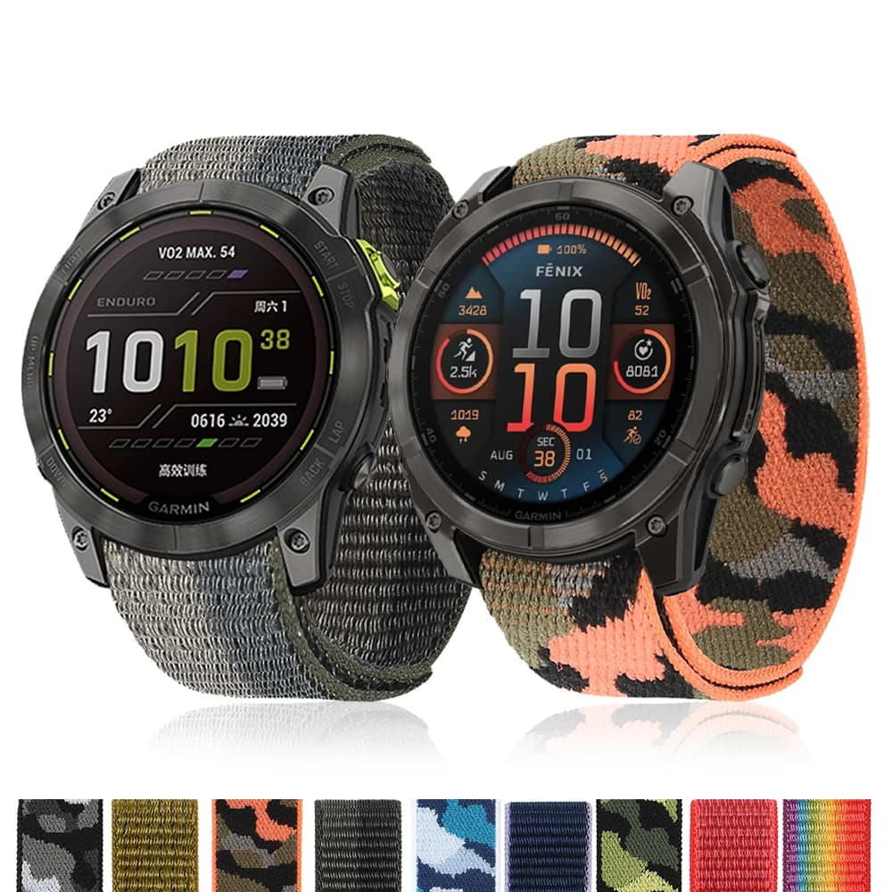 Cinturino per orologio in nylon 22mm 26mm per Garmin Instinct 2X/Enduro 3 cinturino intrecciato Fenix 8 7 6/approccio S70 S62 cinturini per bracciale accessori