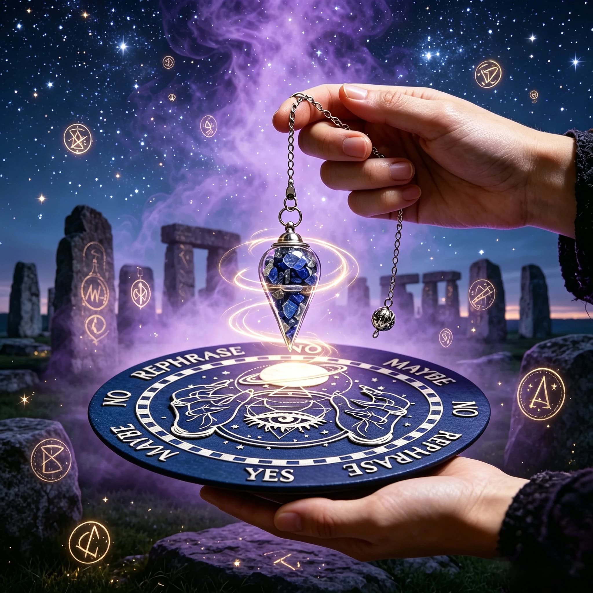 Crystal Pendulum Divination Set, Natural Crystal Pendulum with Wooden Board, Witchcraft Supplies for Dowsing, Meditation, Wicca