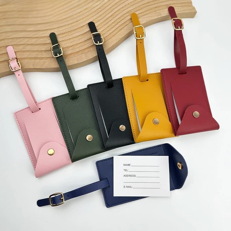 Etichette per bagagli Valigia in pelle PU ID Indirizzo Nome Titolare Bagagli Etichette per imbarco Donna Uomo Accessori da viaggio Etichetta portatile