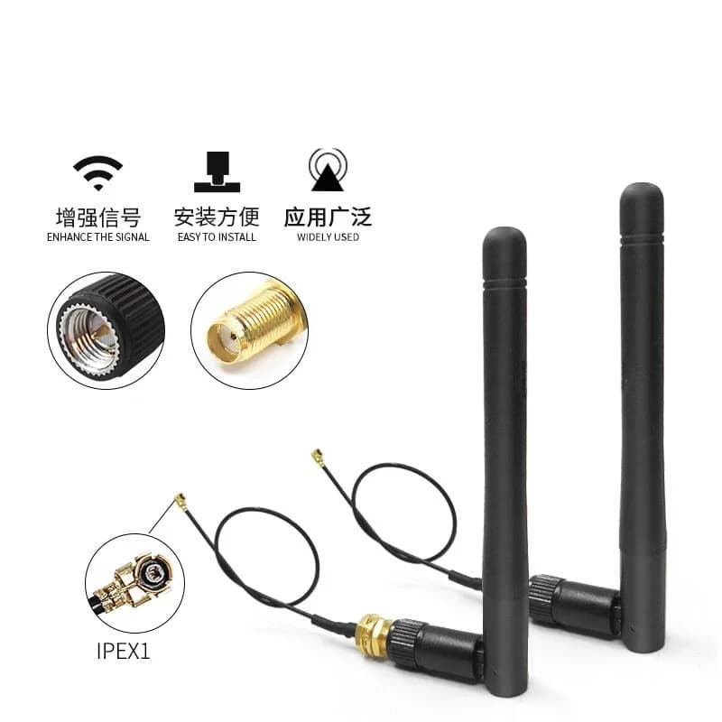 Antenna ZigBee Bluetooth piegata da 2 pezzi da 2,4 GHz 3dBi con connettore U.FL IP-E-X-1 a SMA 15 cm per modulo WiFi ESP8266 ESP32