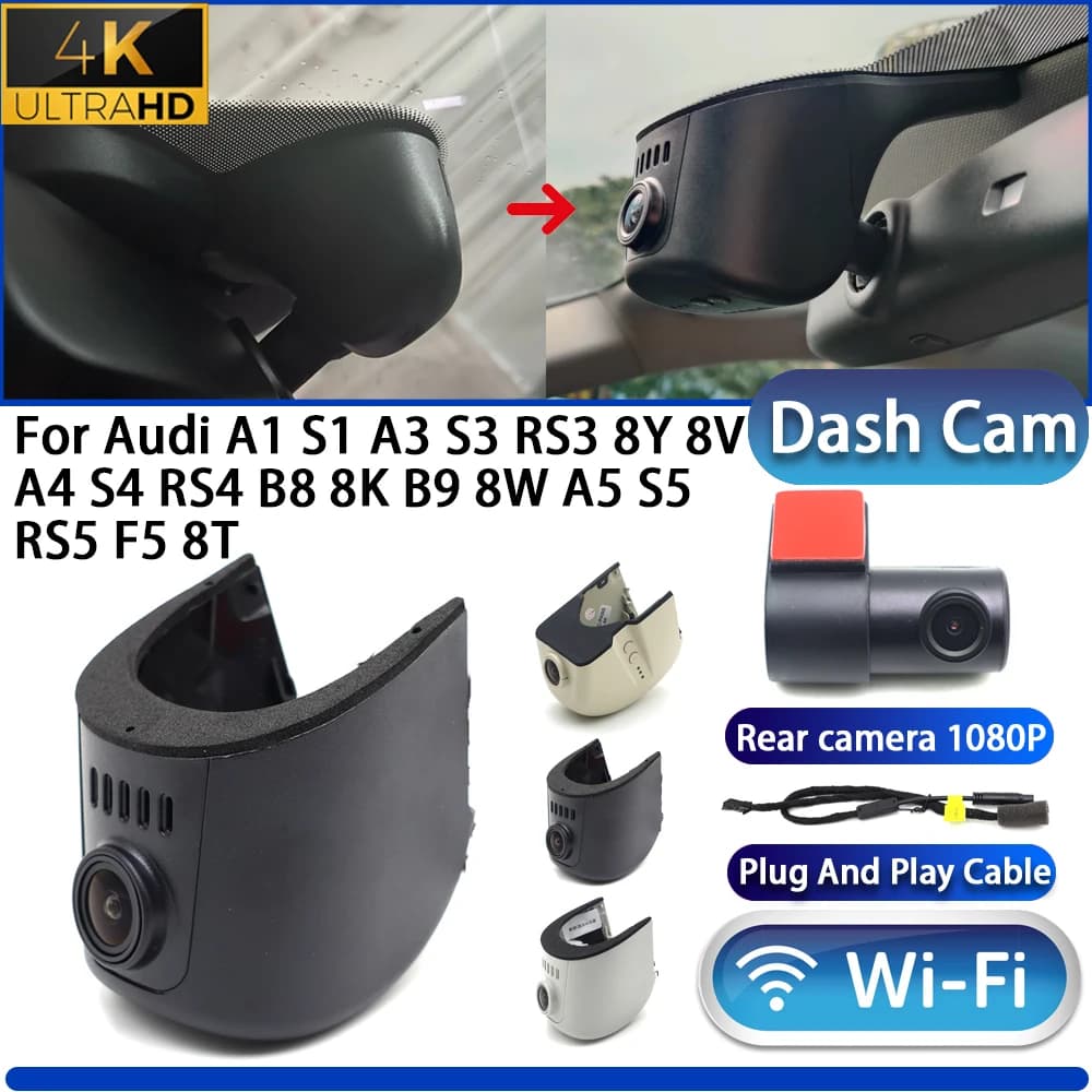 Telecamera DVR per cruscotto con Wi-Fi Plug & Play per Audi A1 S1 A3 S3 RS3 8Y 8V A4 S4 RS4 B8 8K B9 8W A5 S5 RS5 F5 8T 4K