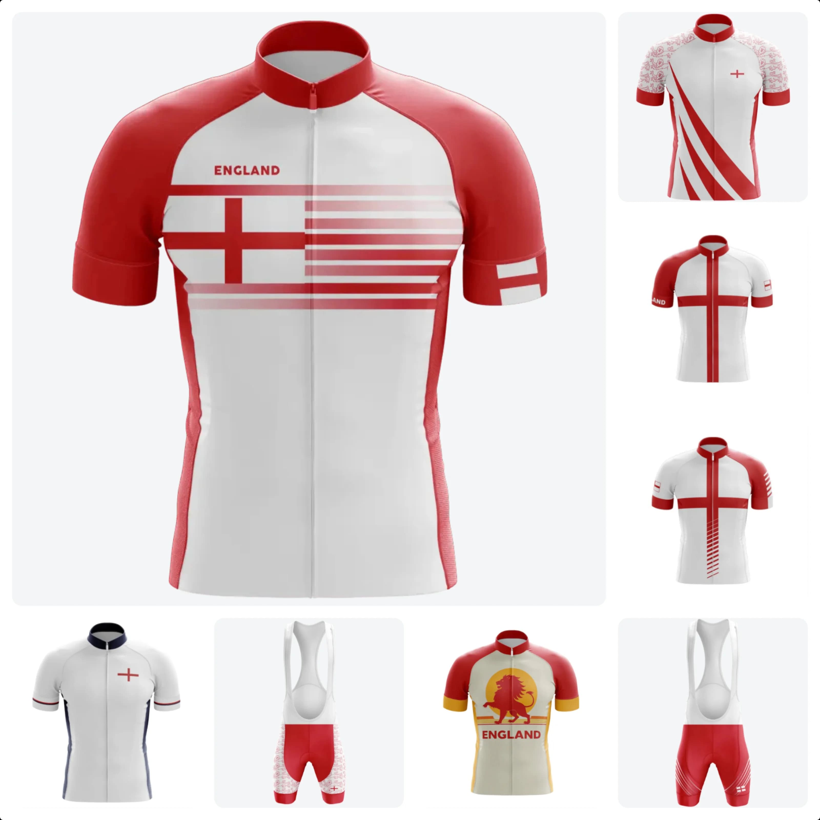 Maglia da Ciclismo New England per Uomo, Traspirante, Manica Corta, Pantaloncini con Bretelle, Imbottitura in Gel 20D Resistente, Abbigliamento per Mountain Bike MTB