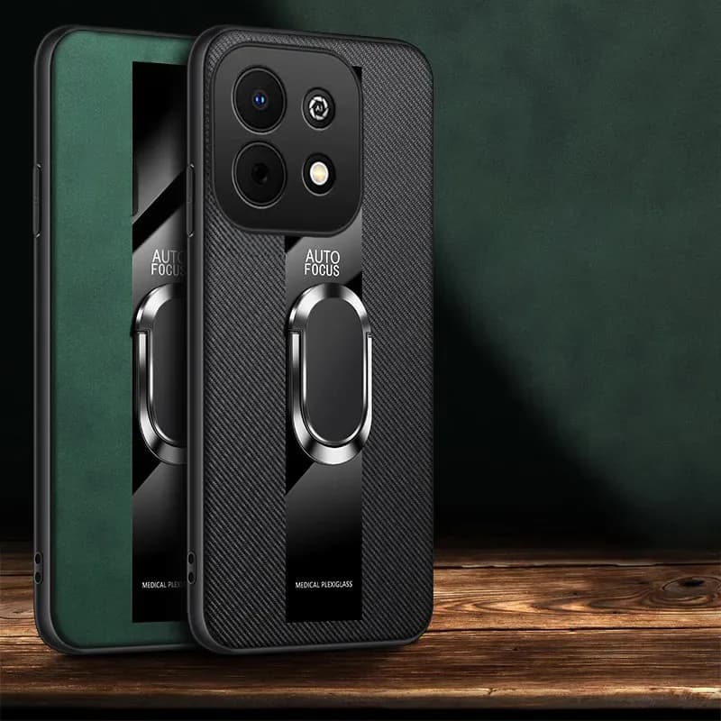 Skinlee Phone Case For Huawei Nova Y74 Case Magnetic Ring Solid Color Leather Matte Silicone Shell For Huawei Nova Y74 Back Case