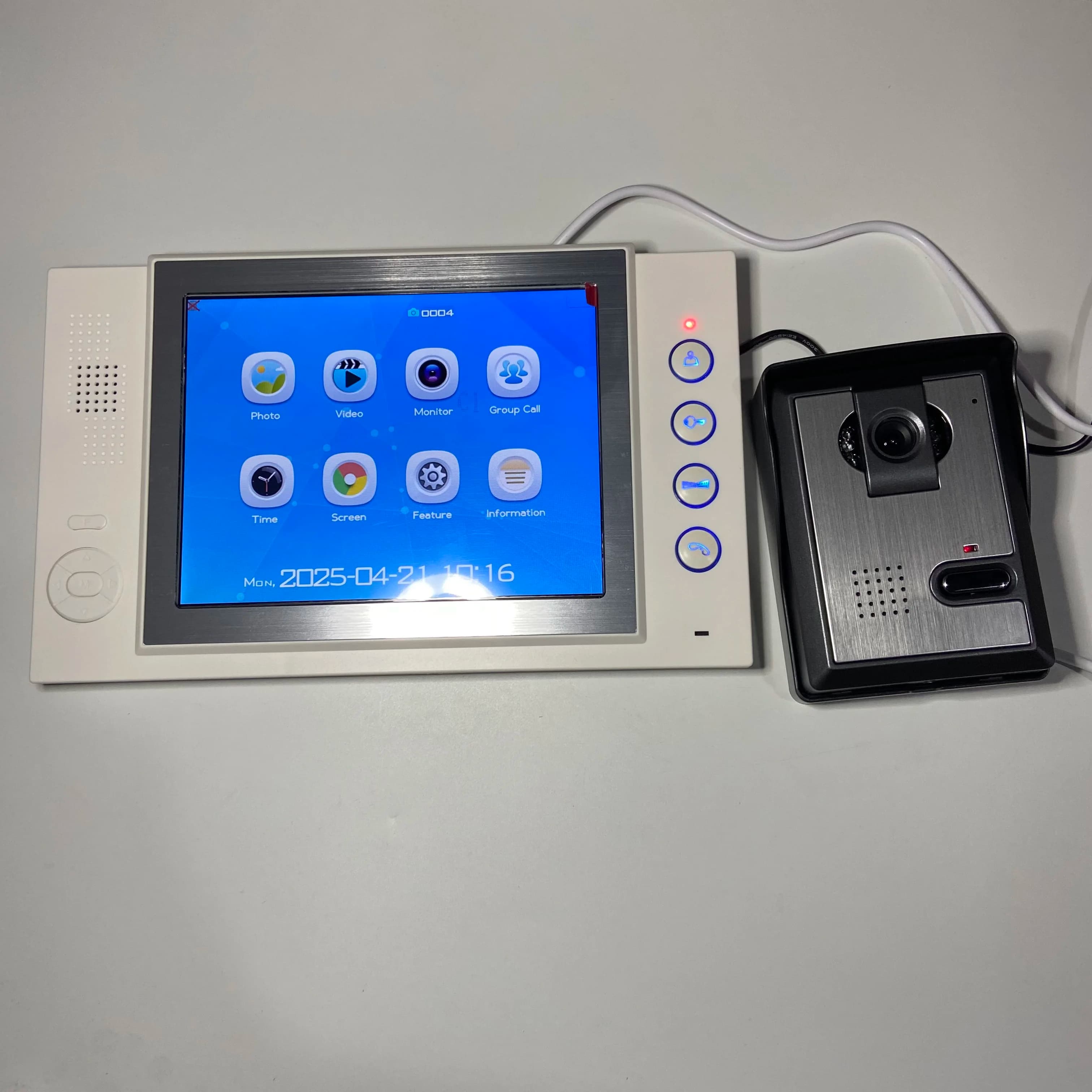 1 set sistema citofonico videocitofonico a filo per uso domestico 8 "LCD HD telecamera visitatore conversazione campanello per porta posteriore