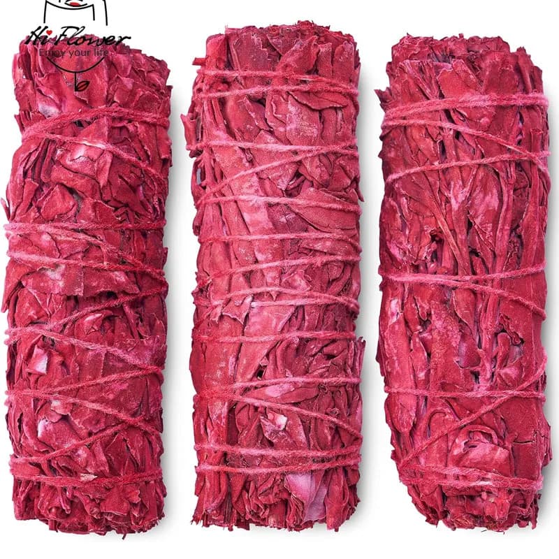 Negative Energy Cleanse 4 Inch Dragon Blood Sage Bundles Dragon's Blood Sage Smudge Sticks for Cleansing House Meditation, Yoga
