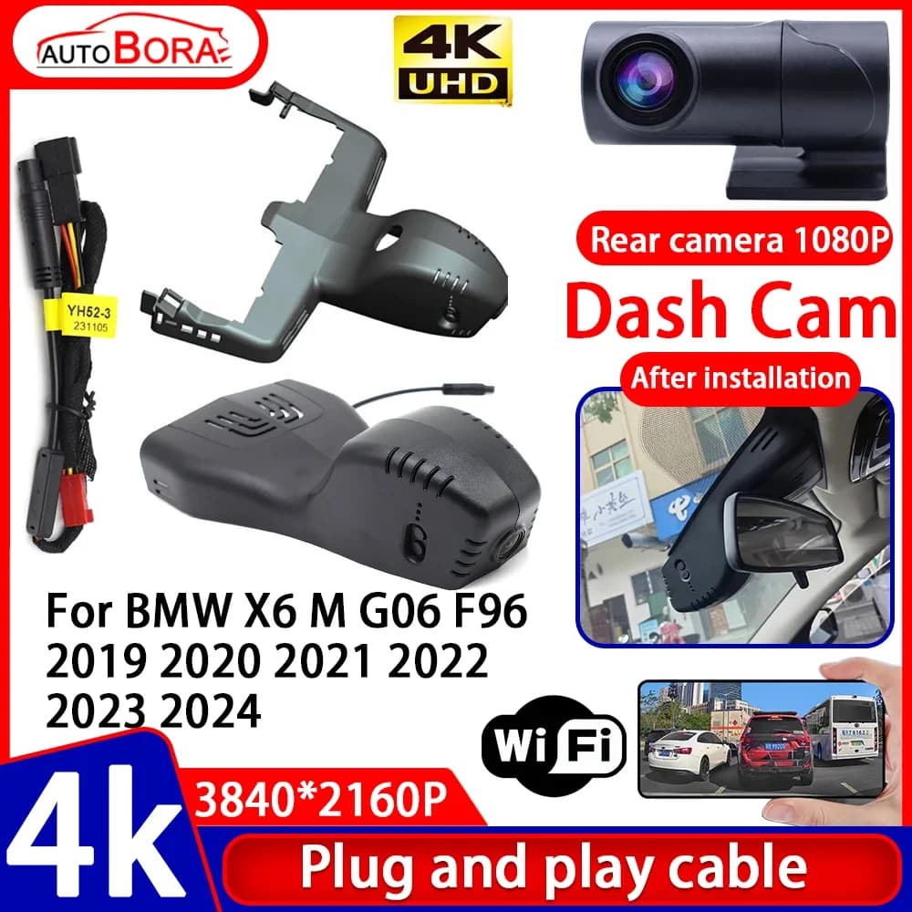 ZhuCamX Video Recorder with Night Vision 4K UHD Plug and Play, Dash Cam for Auto BMW X6 M G06 F96 2019 2020 2021 2022 2023 2024