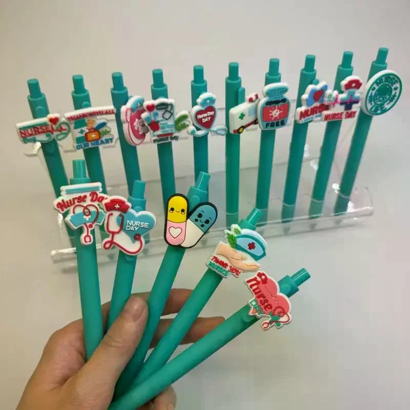 6/10 pezzi penne per registrazioni mediche infermiere medico scrittura penne gel regalo per il giorno degli infermieri studente penna a sfera retrattile