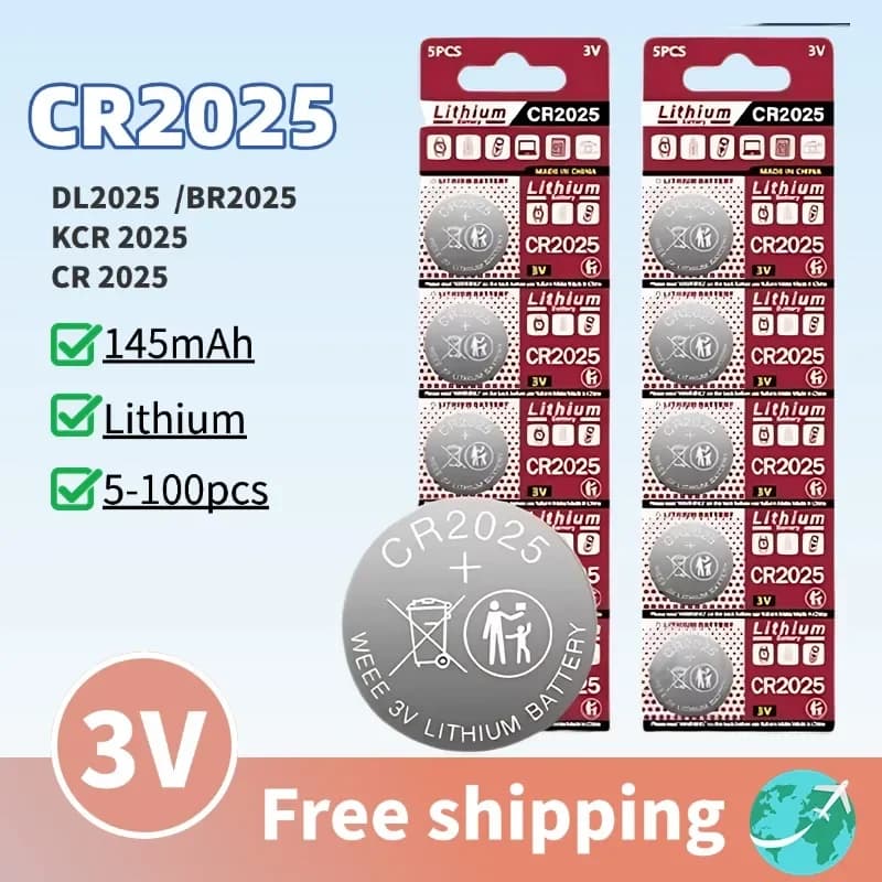 CR2450 Cella a bottone al litio 3V 650mAh per telecomando per chiave auto, serratura intelligente, sensore TPMS, localizzatore GPS, elettronica per veicoli