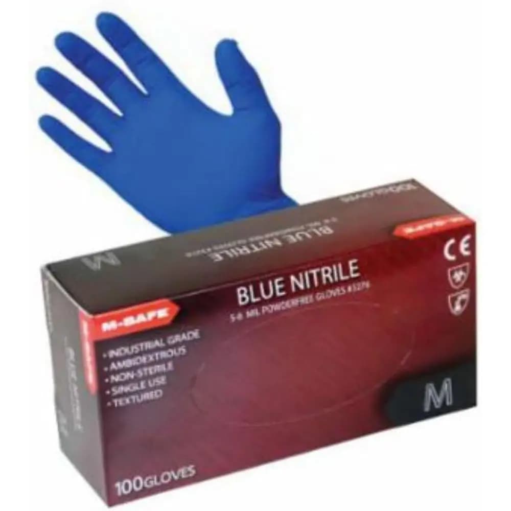 Guanti in Nitrile di Grado Industriale, Confezione da 100, Taglia XL, Blu, Monouso, Senza Polvere, Senza Lattice, Non Sterili