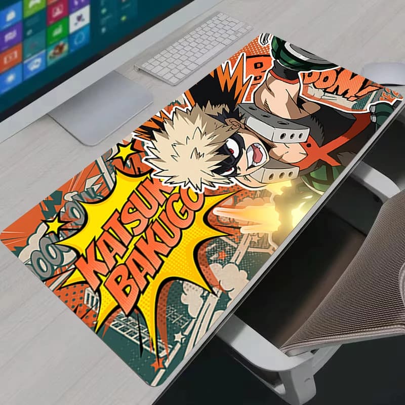 Tappetino per mouse Bakugou Katsuki My Hero Academia Computer Gamers Locking Edge Tappetino per mouse antiscivolo di grandi dimensioni XXL Tappetino per tastiera PC