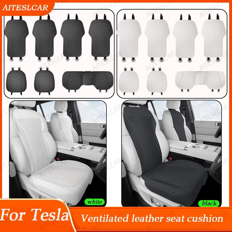 Coprisedile in Pelle Traspirante per Tesla Model 3/Y Juniper 2025 2026, Accessori Interni Confortevoli