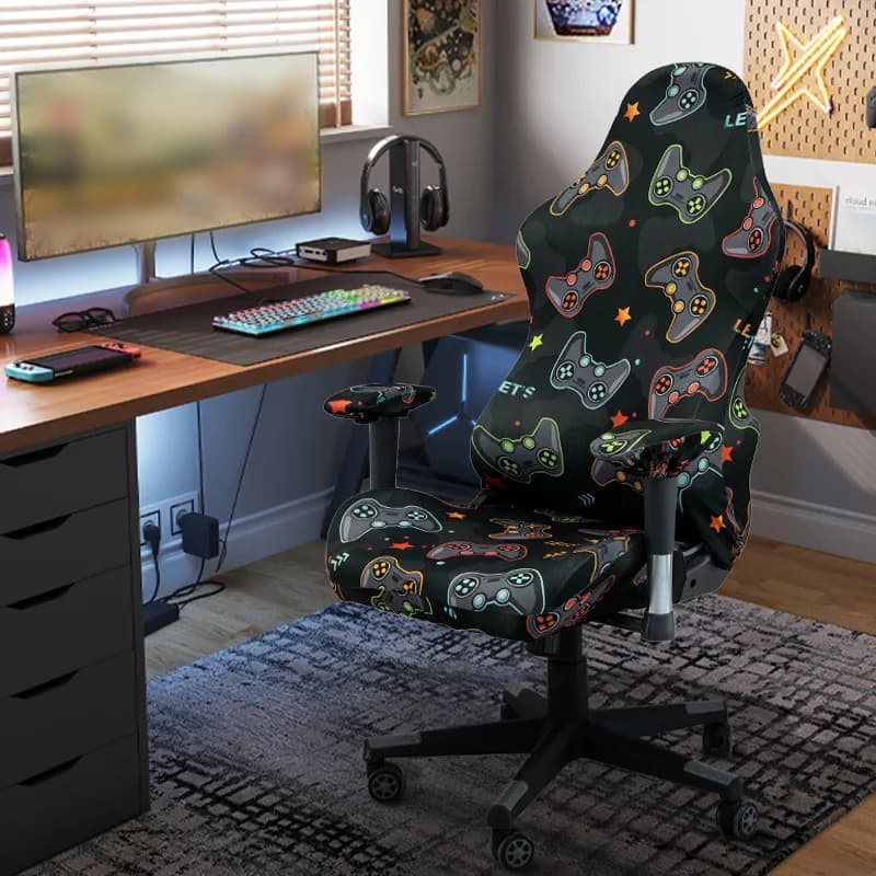 4pcs/set Office Gaming Chair Cover Armchair Slipcovers Computer Seat Cover Stretch Universal Soft Protector Home Decoration