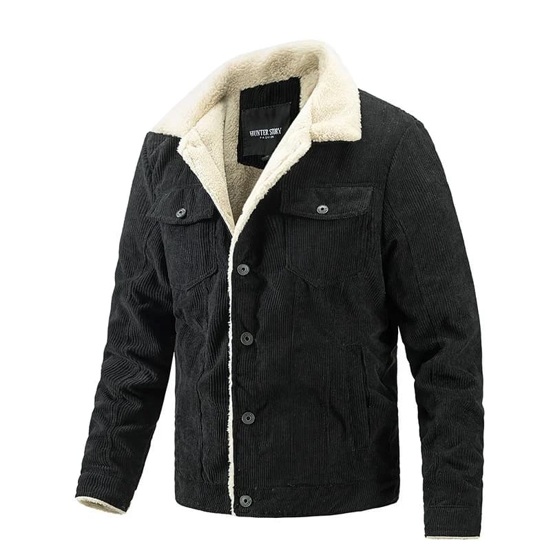 Giacca da Uomo in Corduroy Rosa con Texture a Coste, Patch sui Gomiti, Colletto con Bottoni, Stile Accademico, Calda e alla Moda per Autunno e Inverno