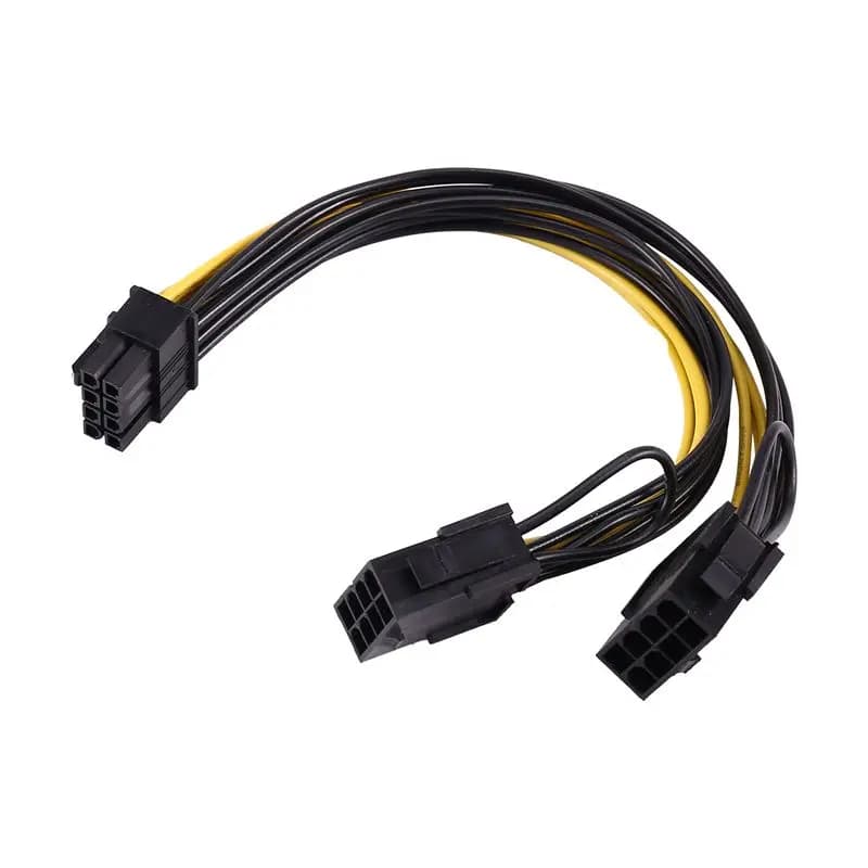 A23F-18AWG 8Pin To Dual 8Pin(6+2) Power Cable GPU Power Cable For Tesla K80 M40 M60 P40 P100 ,20CM