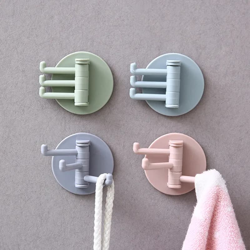 Ganci rotanti per montaggio a parete, asciugamani, vestiti, ganci per appendere, ventosa, robusti ganci sottovuoto per WC, cucina e bagno