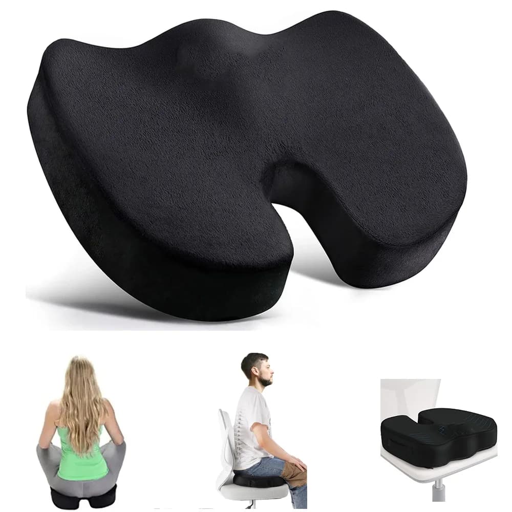 Cuscino in Memory Foam per il Coccige – Supporto Ergonomico per Anca e Coccige per Sciatica, Sedia da Ufficio e Sollievo da Lunghe Sedute