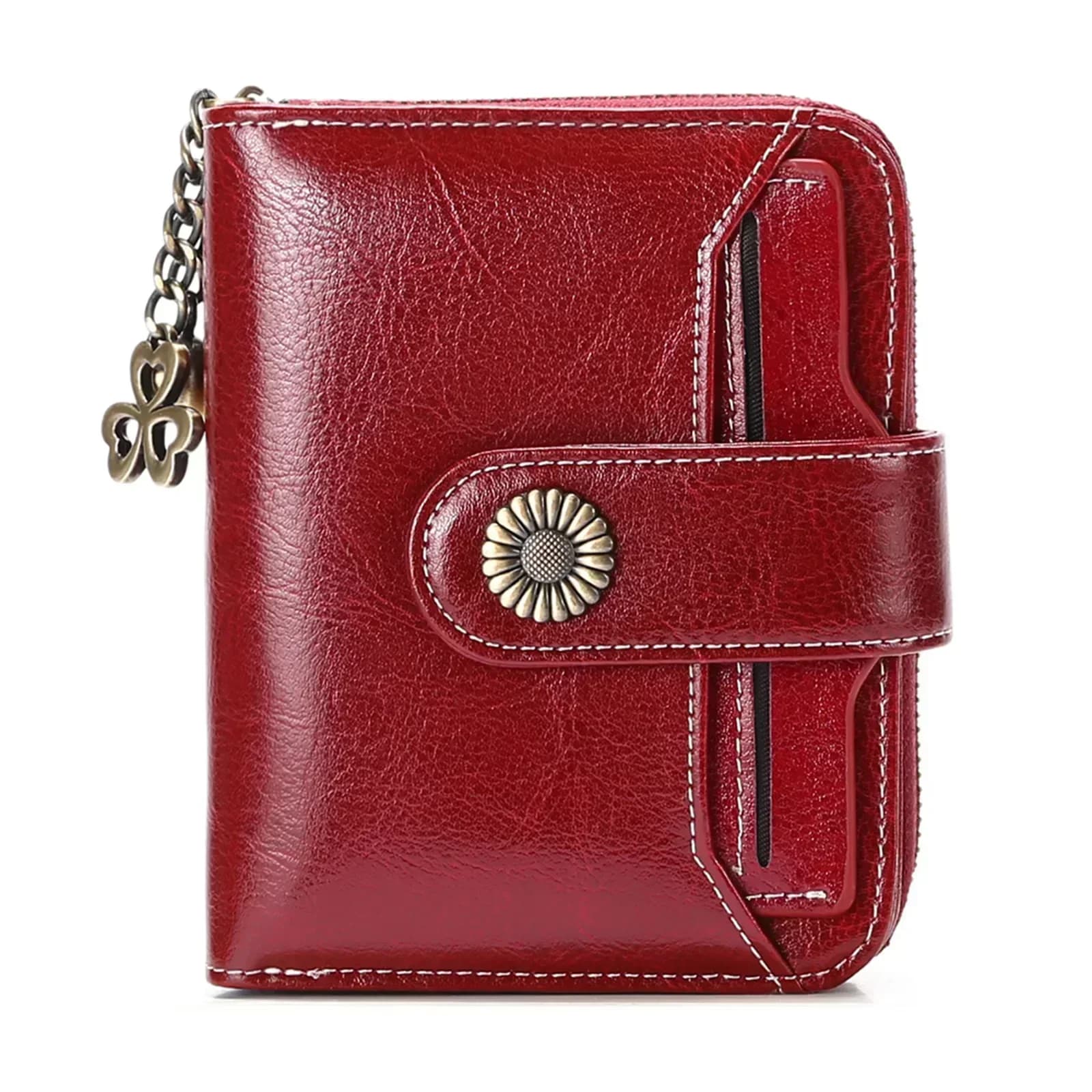 Genuine Leather Short Women Wallet Hasp Zipper Mini Zero Wallet Portable Female Purse Slim Money Bag Small Coin Card Holders