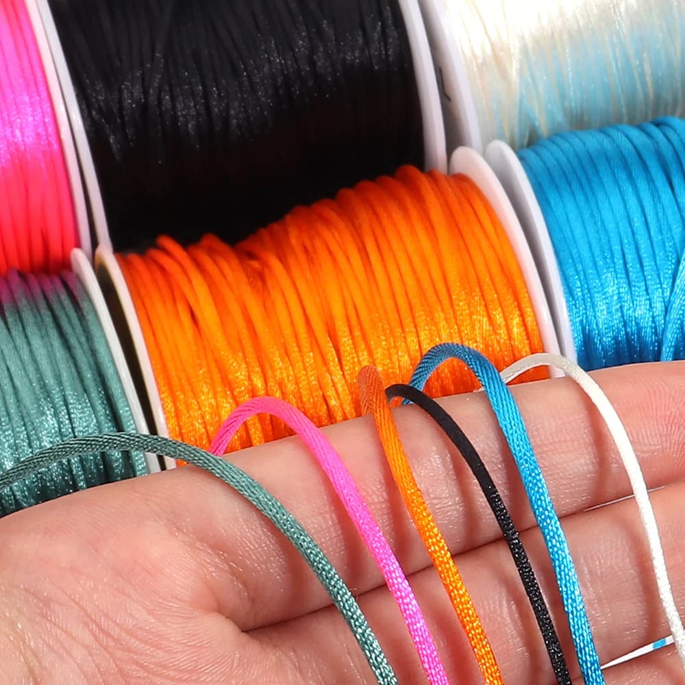 50-80yards 1.5/2mm Satin Nylon Trim Cords for Jewelry Making Cords Rattail Cords for DIY Chinese Knot Bracelet Beading Making