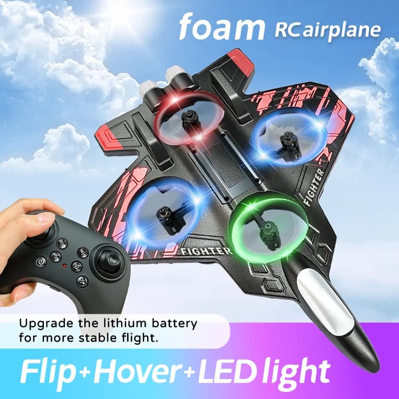 New fighter plane L101 RC 2.4G acrobatic glider with remote control 360 ° Air Foam EPP steering wheel with rolling flight with toys gifts for kids LED