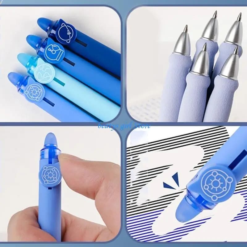 C7AB 4 pezzi penna gel cancellabile retrattile penna gel cancellabile per cartoni animati penna scrittura riutilizzabile per