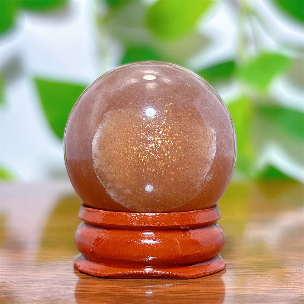 Sfera di Sole in Oro con Pietra di Luna, Cristallo Naturale, Quarzo, Decorazione per la Casa, Minerali, Reiki, Artigianato, Regali, Guarigione Energetica, Spirituale