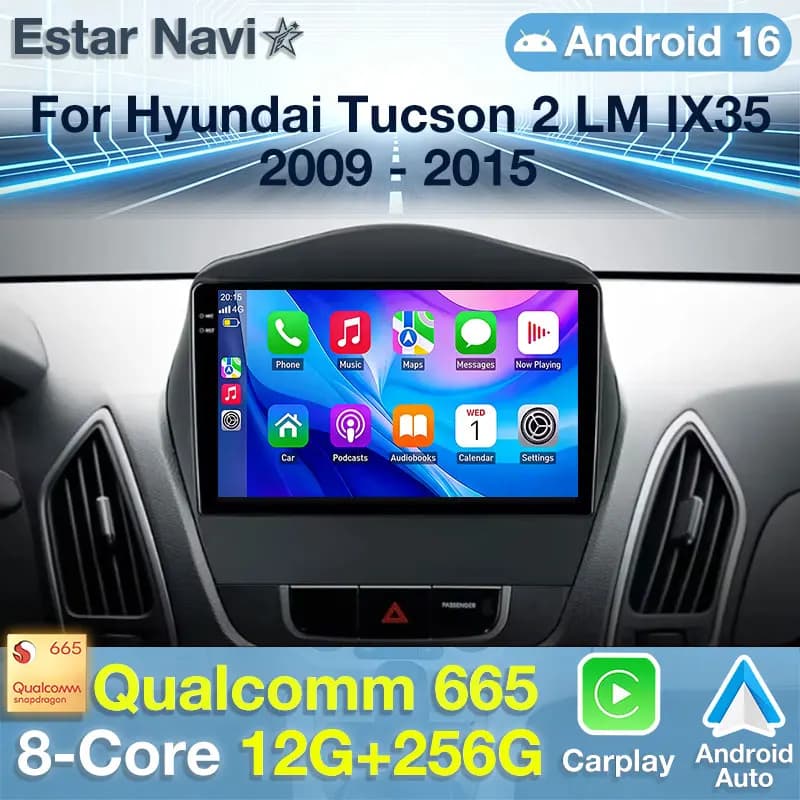 Per Hyundai Tucson 2 LM IX35 2009-2015 Android 16 Wireless Carplay Autoradio Navigazione GPS Lettore Multimediale WiFi stereo BT DSP