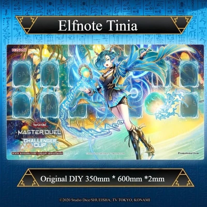 Yugioh Elfnote Tinia Play Mat Deck Box Yu-Gi-Oh! TCG OCG Trading Card Games Mat Duel Plate Rubber Card Mat Mouse Pad